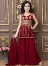 Maroon Colour Aaradhna 30 New Latest Wedding Wear Kids Georgette Salwaar Suit Collection 230